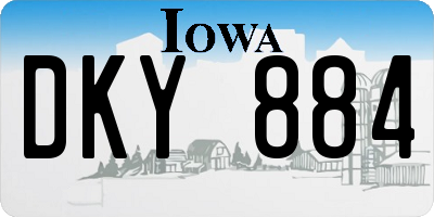 IA license plate DKY884