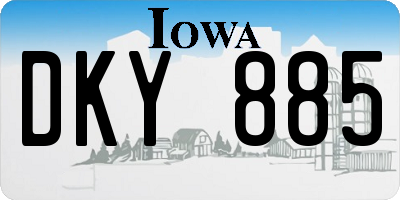 IA license plate DKY885