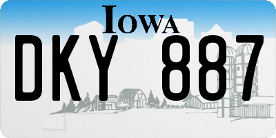 IA license plate DKY887