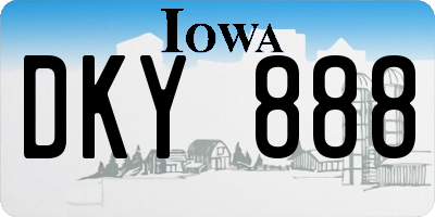 IA license plate DKY888