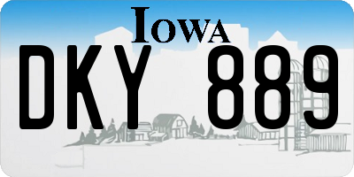 IA license plate DKY889