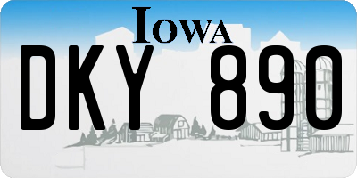 IA license plate DKY890