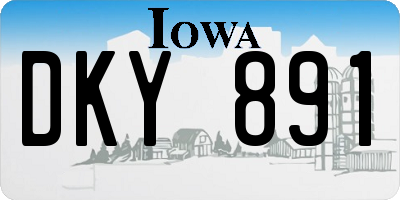 IA license plate DKY891