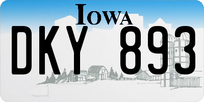 IA license plate DKY893