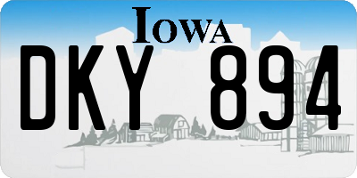 IA license plate DKY894