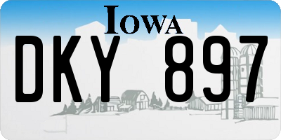 IA license plate DKY897