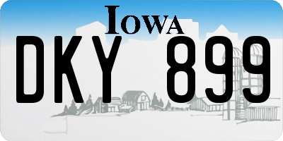 IA license plate DKY899