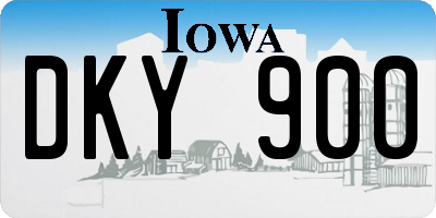 IA license plate DKY900