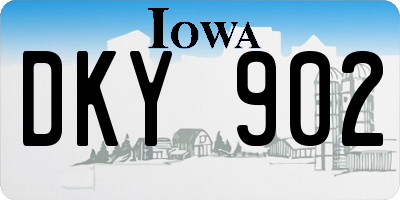 IA license plate DKY902