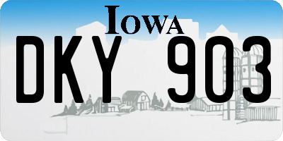 IA license plate DKY903