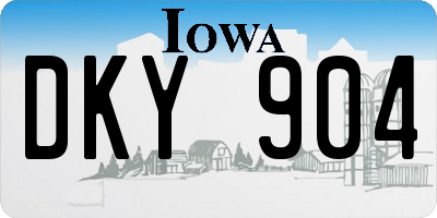 IA license plate DKY904