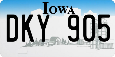 IA license plate DKY905