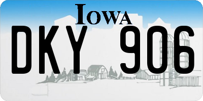 IA license plate DKY906