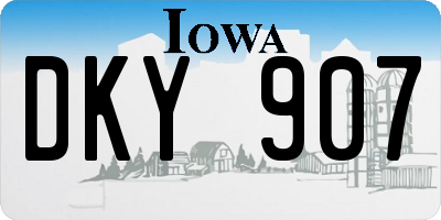 IA license plate DKY907