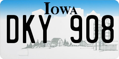 IA license plate DKY908