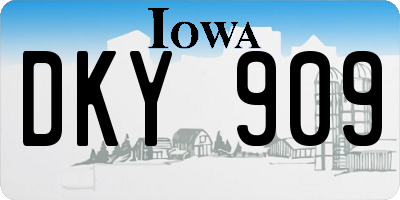 IA license plate DKY909
