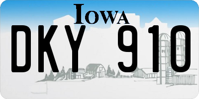 IA license plate DKY910