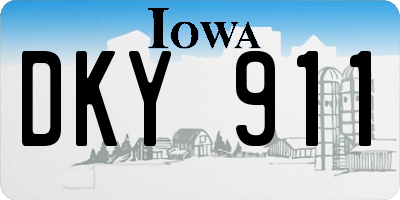IA license plate DKY911