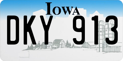 IA license plate DKY913
