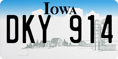 IA license plate DKY914