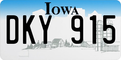 IA license plate DKY915