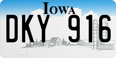IA license plate DKY916