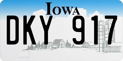 IA license plate DKY917