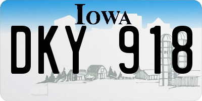 IA license plate DKY918