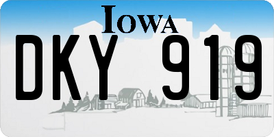 IA license plate DKY919