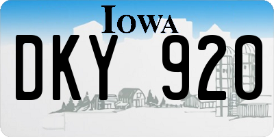 IA license plate DKY920