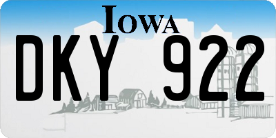 IA license plate DKY922