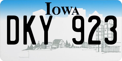 IA license plate DKY923