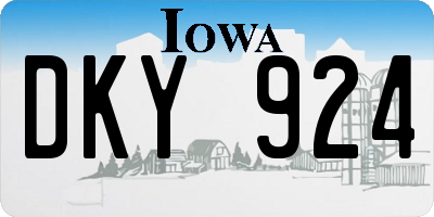 IA license plate DKY924