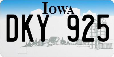 IA license plate DKY925