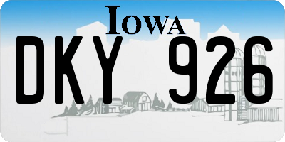 IA license plate DKY926