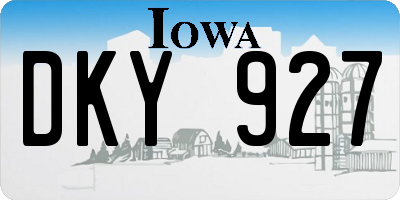 IA license plate DKY927