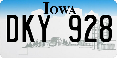 IA license plate DKY928