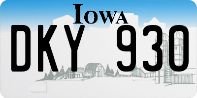 IA license plate DKY930