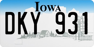 IA license plate DKY931