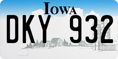 IA license plate DKY932
