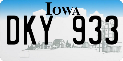 IA license plate DKY933