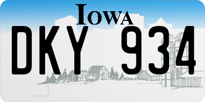 IA license plate DKY934