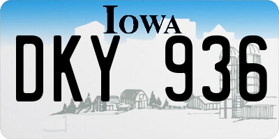 IA license plate DKY936