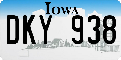 IA license plate DKY938