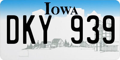IA license plate DKY939
