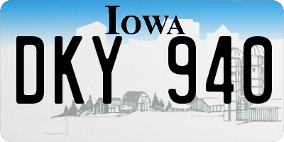 IA license plate DKY940