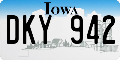 IA license plate DKY942