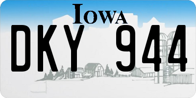 IA license plate DKY944