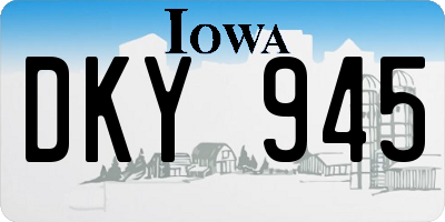 IA license plate DKY945