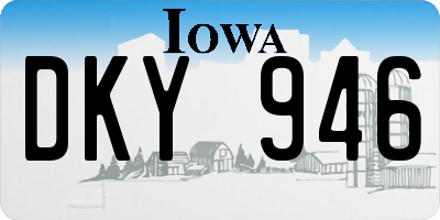 IA license plate DKY946